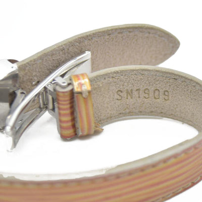 $475 Louis Vuitton Leather Epi Wish Wrap Bracelet Brown SN1909
