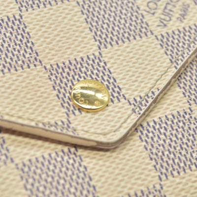 $625 2019 Louis Vuitton Damier Azur Rose Ballerine Victorine Wallet White Pink  FH4179
