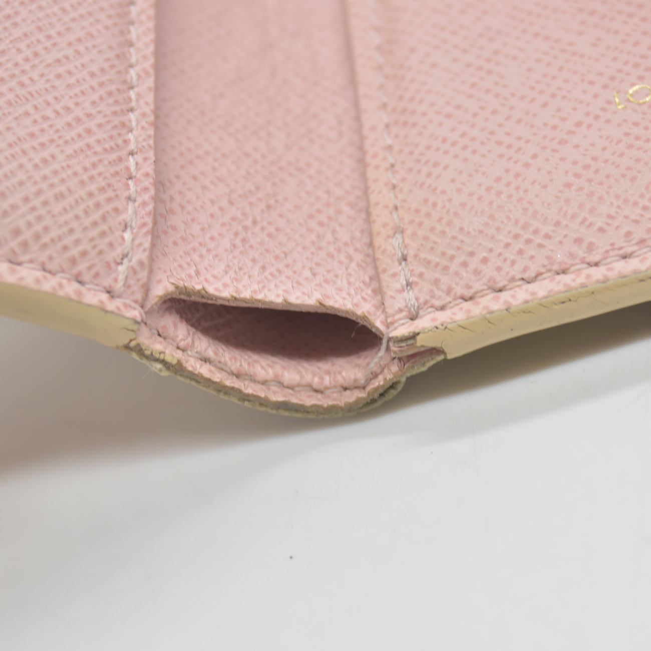 $625 2019 Louis Vuitton Damier Azur Rose Ballerine Victorine Wallet White Pink  FH4179