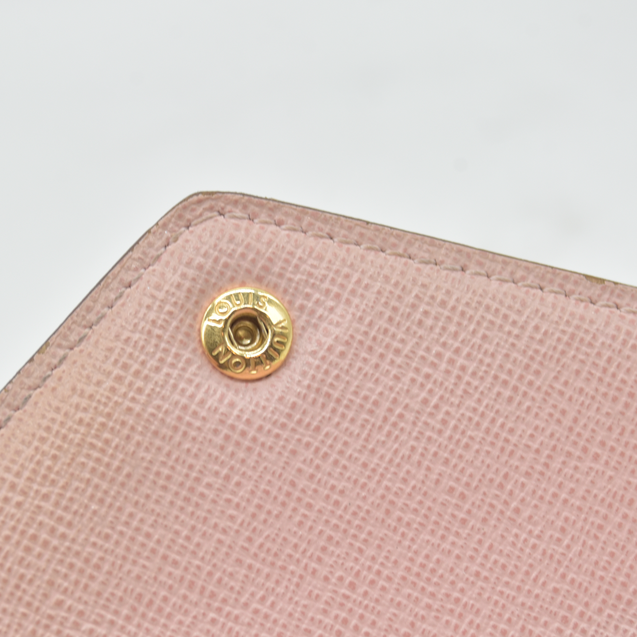 $625 2019 Louis Vuitton Damier Azur Rose Ballerine Victorine Wallet White Pink  FH4179