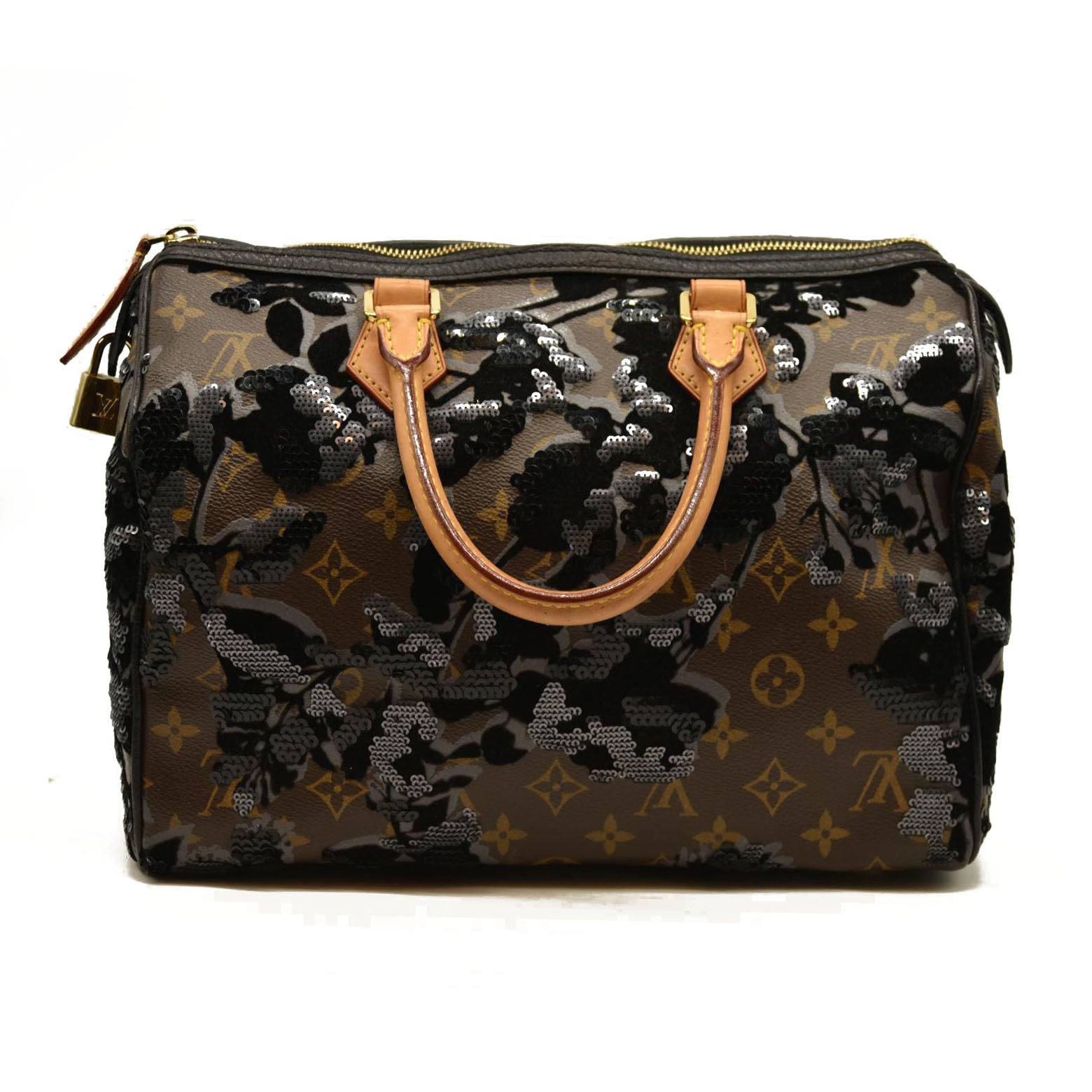 Louis Vuitton  Monogram Fleur De Jais Sequins Speedy 30 TR3160