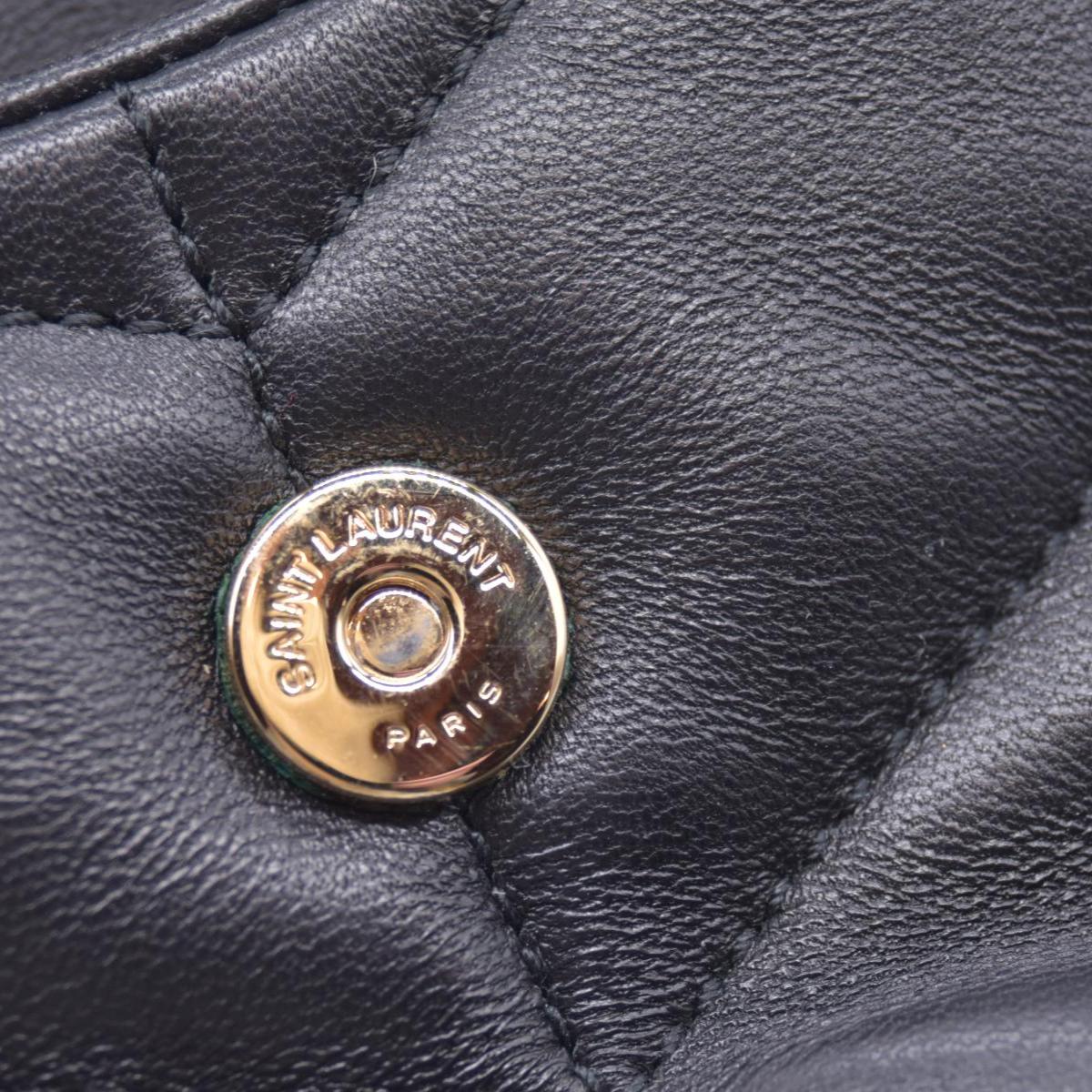 $850 SAINT LAURENT Black Quilted Leather Loulou Puffer Pouch CONSIGNMENT 10021500