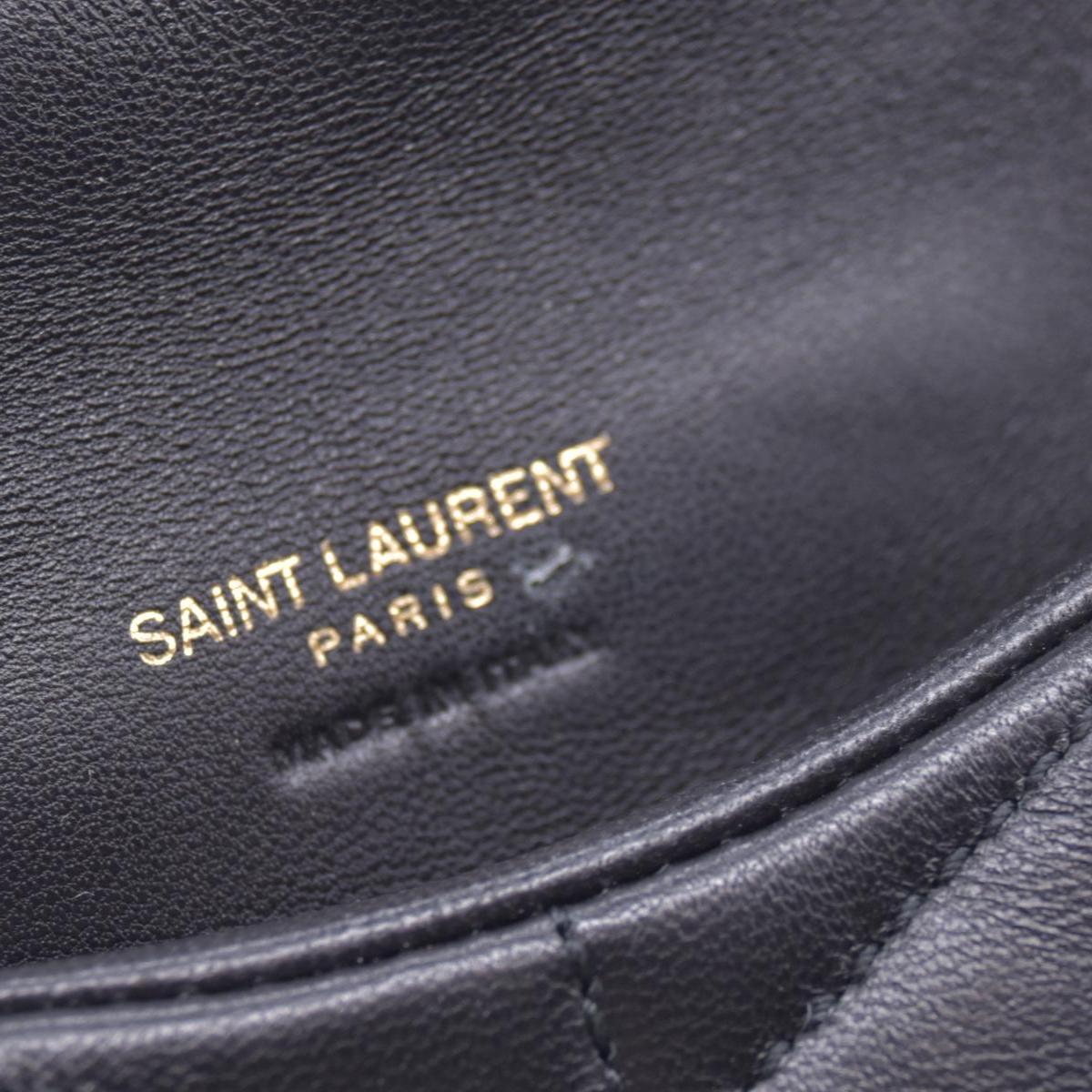 $850 SAINT LAURENT Black Quilted Leather Loulou Puffer Pouch CONSIGNMENT 10021500