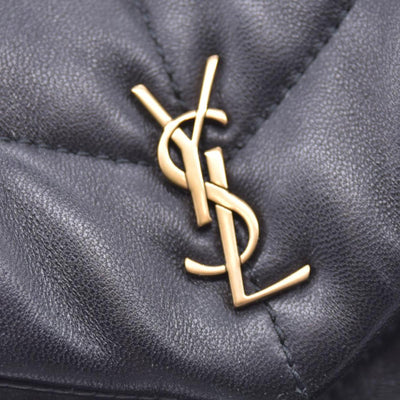 $850 SAINT LAURENT Black Quilted Leather Loulou Puffer Pouch CONSIGNMENT 10021500