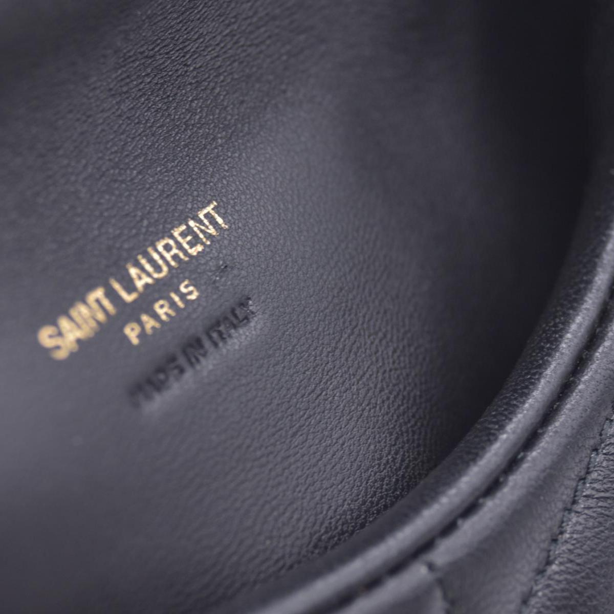 $850 SAINT LAURENT Black Quilted Leather Loulou Puffer Pouch CONSIGNMENT 10021500
