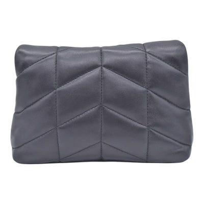 $850 SAINT LAURENT Black Quilted Leather Loulou Puffer Pouch CONSIGNMENT 10021500