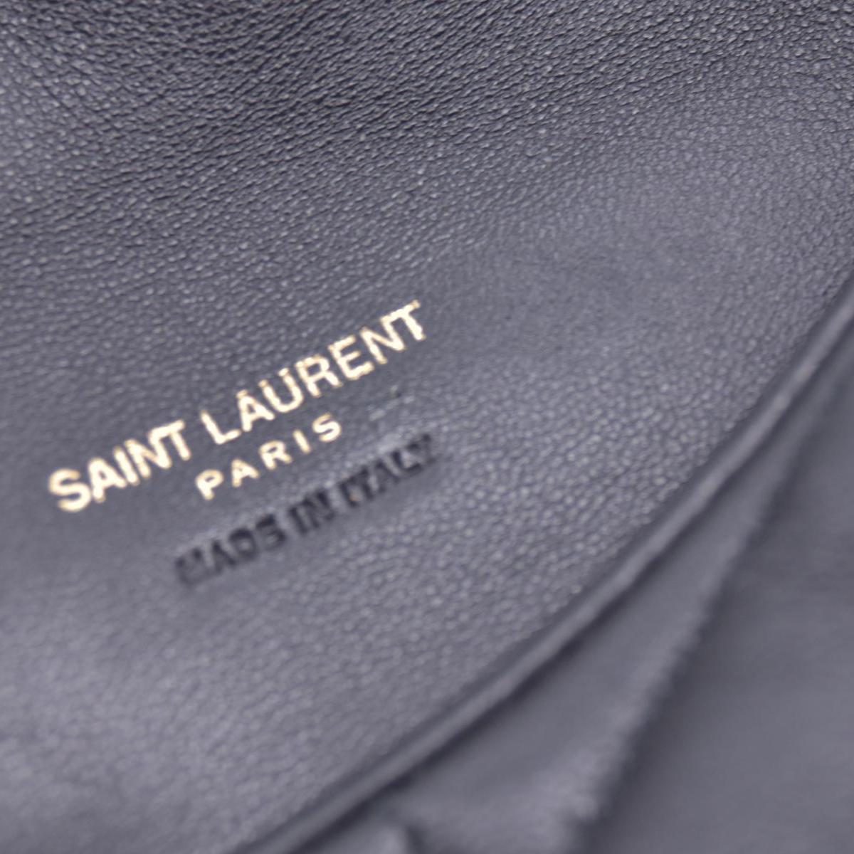 $850 SAINT LAURENT Black Quilted Leather Loulou Puffer Pouch CONSIGNMENT 10021500