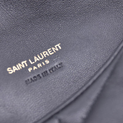 $850 SAINT LAURENT Black Quilted Leather Loulou Puffer Pouch CONSIGNMENT 10021500