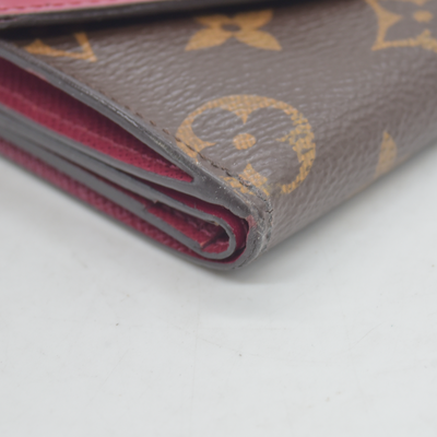 $535 2019 Louis Vuitton Monogram Zoe Wallet Fuchsia MI4189