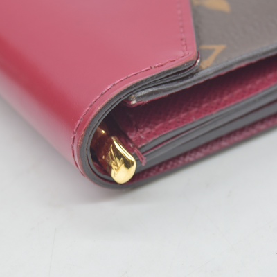 $535 2019 Louis Vuitton Monogram Zoe Wallet Fuchsia MI4189