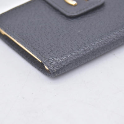 $300 GUCCI Vintage Leather Horseshoe Kisslock French Purse Wallet Black CONSIGNMENT 10021496