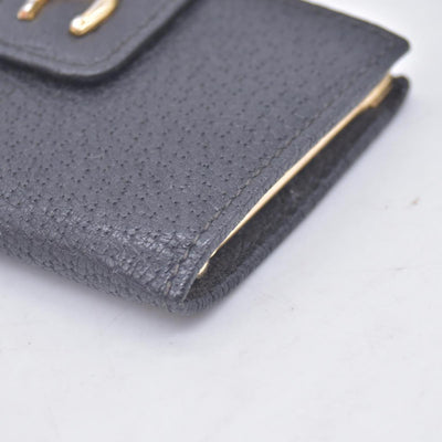 $300 GUCCI Vintage Leather Horseshoe Kisslock French Purse Wallet Black CONSIGNMENT 10021496