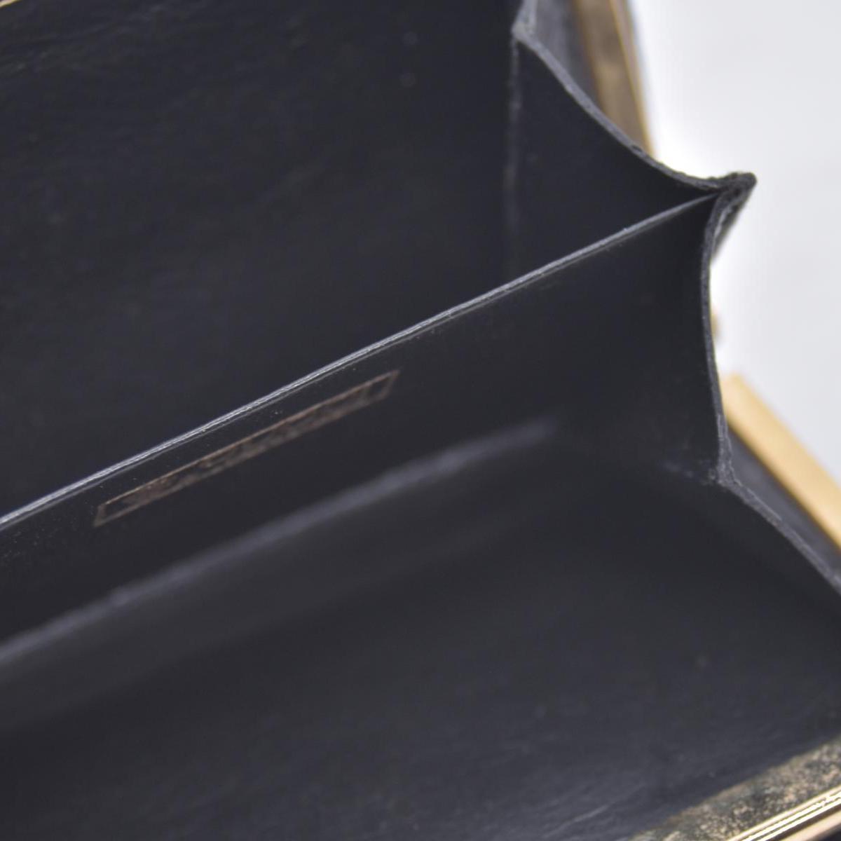 $300 GUCCI Vintage Leather Horseshoe Kisslock French Purse Wallet Black CONSIGNMENT 10021496