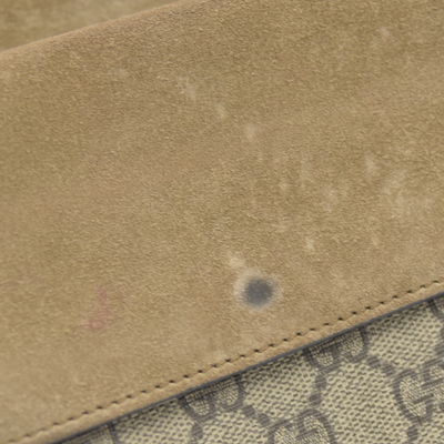 $3350 GUCCI GG Supreme Monogram Suede Small Dionysus Shoulder Bag Beige Ebony Taupe