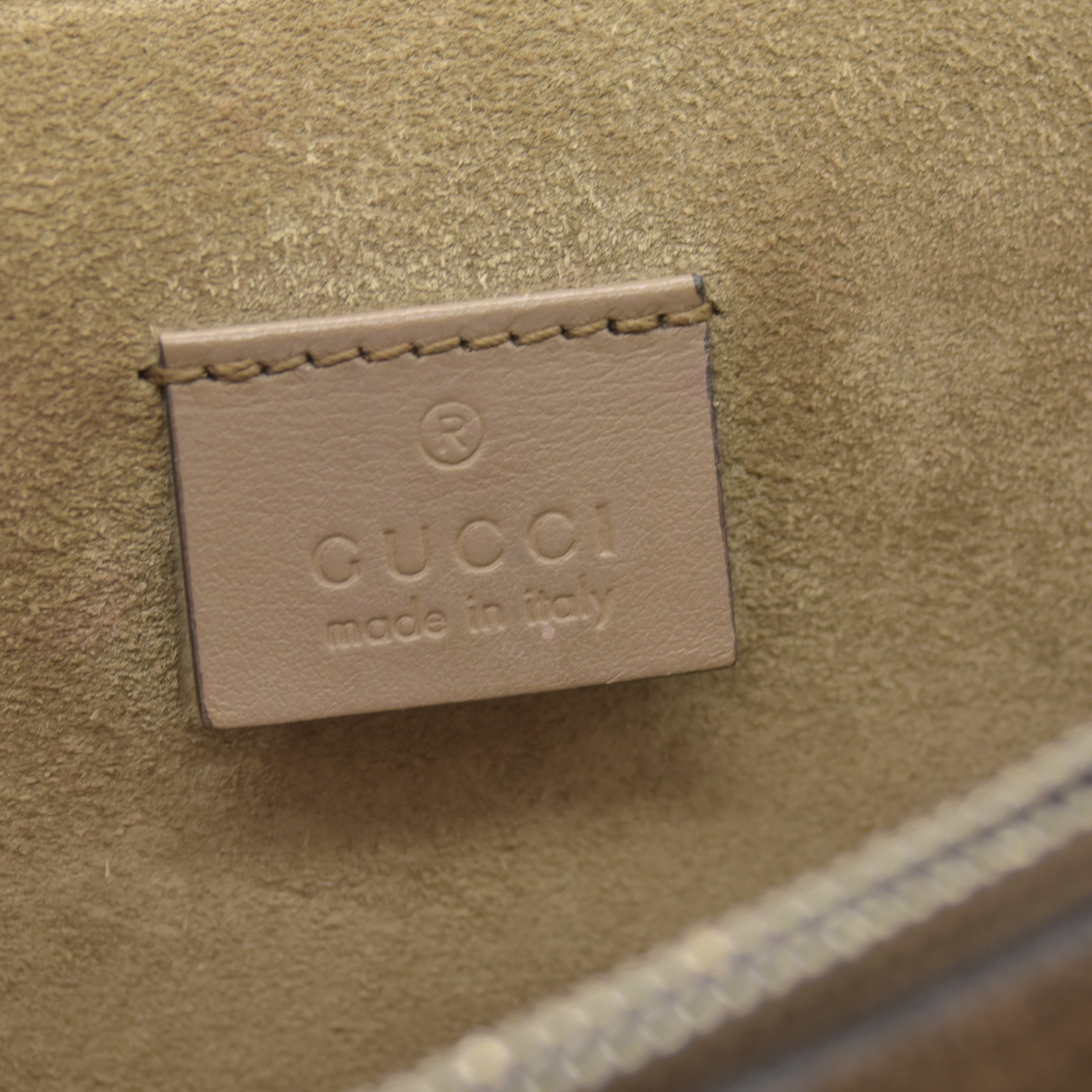 $3350 GUCCI GG Supreme Monogram Suede Small Dionysus Shoulder Bag Beige Ebony Taupe