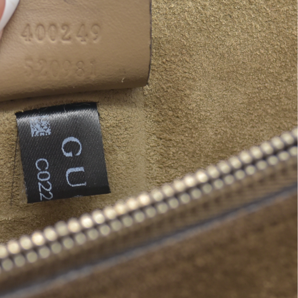 $3350 GUCCI GG Supreme Monogram Suede Small Dionysus Shoulder Bag Beige Ebony Taupe