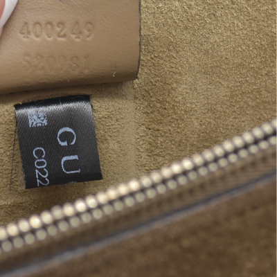 $3350 GUCCI GG Supreme Monogram Suede Small Dionysus Shoulder Bag Beige Ebony Taupe
