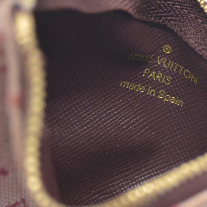 Louis Vuitton Monogram Mini Pochette Cles Wallet Coin Purse Pink