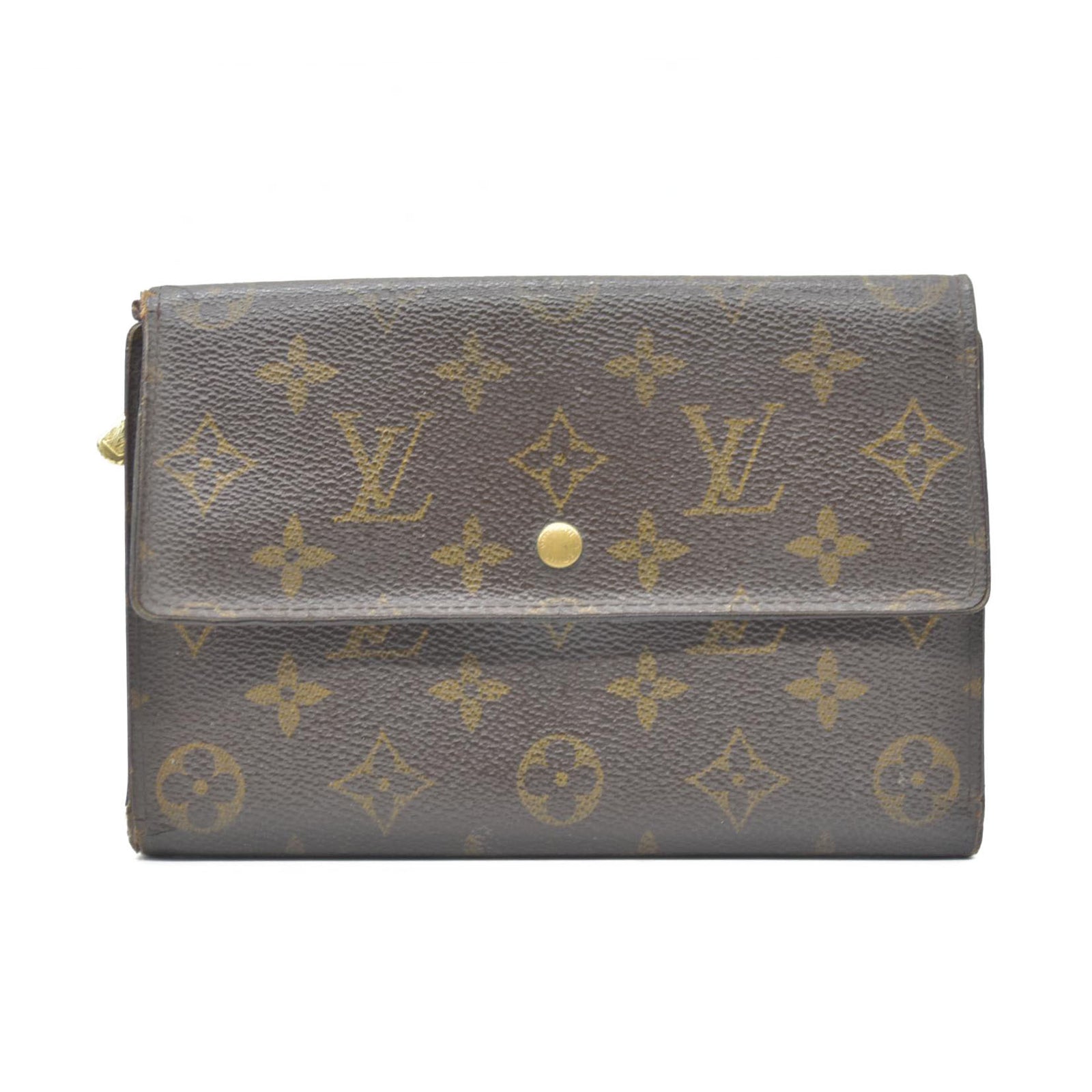Louis Vuitton Monogram Pochette Passeport Trifold Wallet Brown CA0065