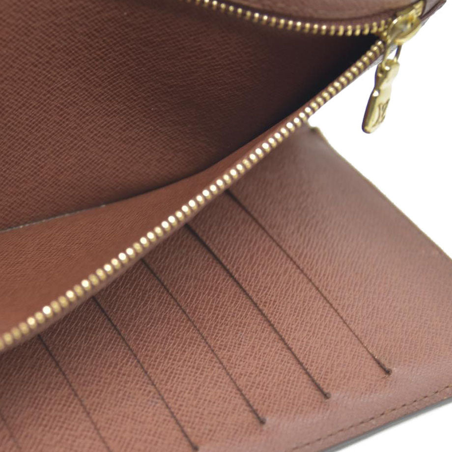 Louis Vuitton Monogram Pochette Passeport Trifold Wallet Brown CA0065