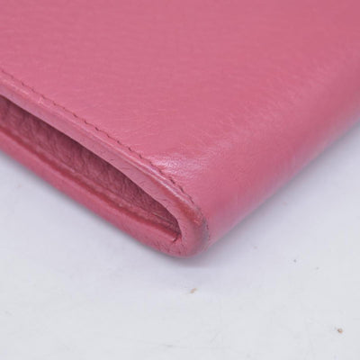 $680 PRADA Vitello Phenix L-Zip Continental Wallet Peonia CONSIGNMENT