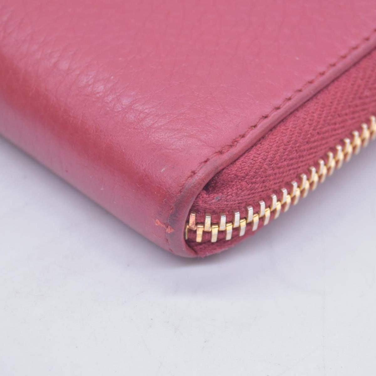 $680 PRADA Vitello Phenix L-Zip Continental Wallet Peonia CONSIGNMENT
