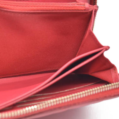 CHANEL Quilted Matelasse CC Logo Lambskin Zip Around Long Wallet Pink