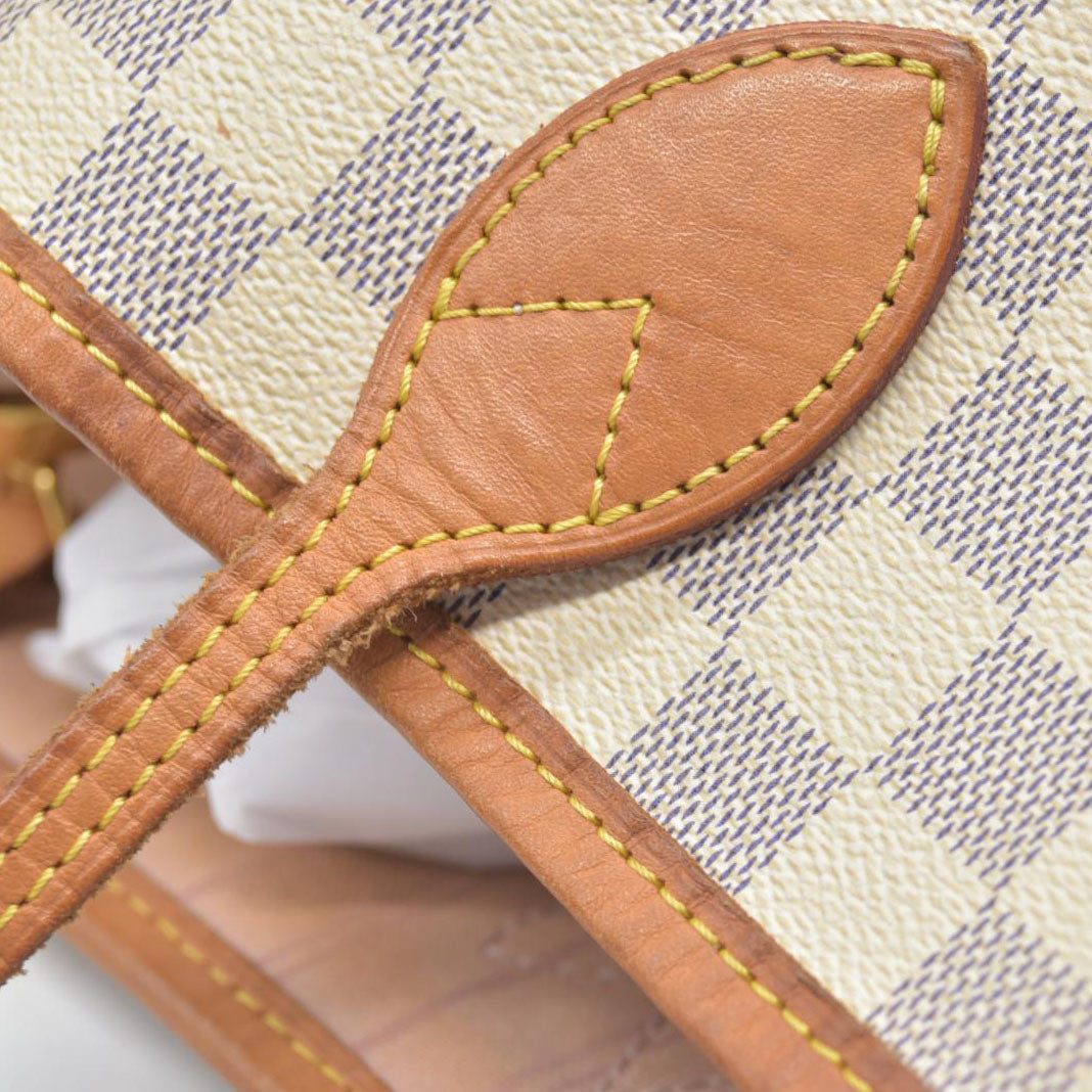 $2200 Louis Vuttion Damier Azur Neverfull MM Rose Ballerine