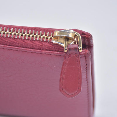 $680 PRADA Vitello Phenix L-Zip Continental Wallet Peonia CONSIGNMENT