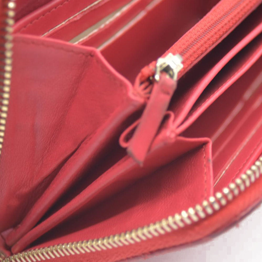 CHANEL Quilted Matelasse CC Logo Lambskin Zip Around Long Wallet Pink