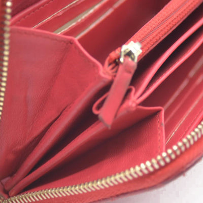 CHANEL Quilted Matelasse CC Logo Lambskin Zip Around Long Wallet Pink