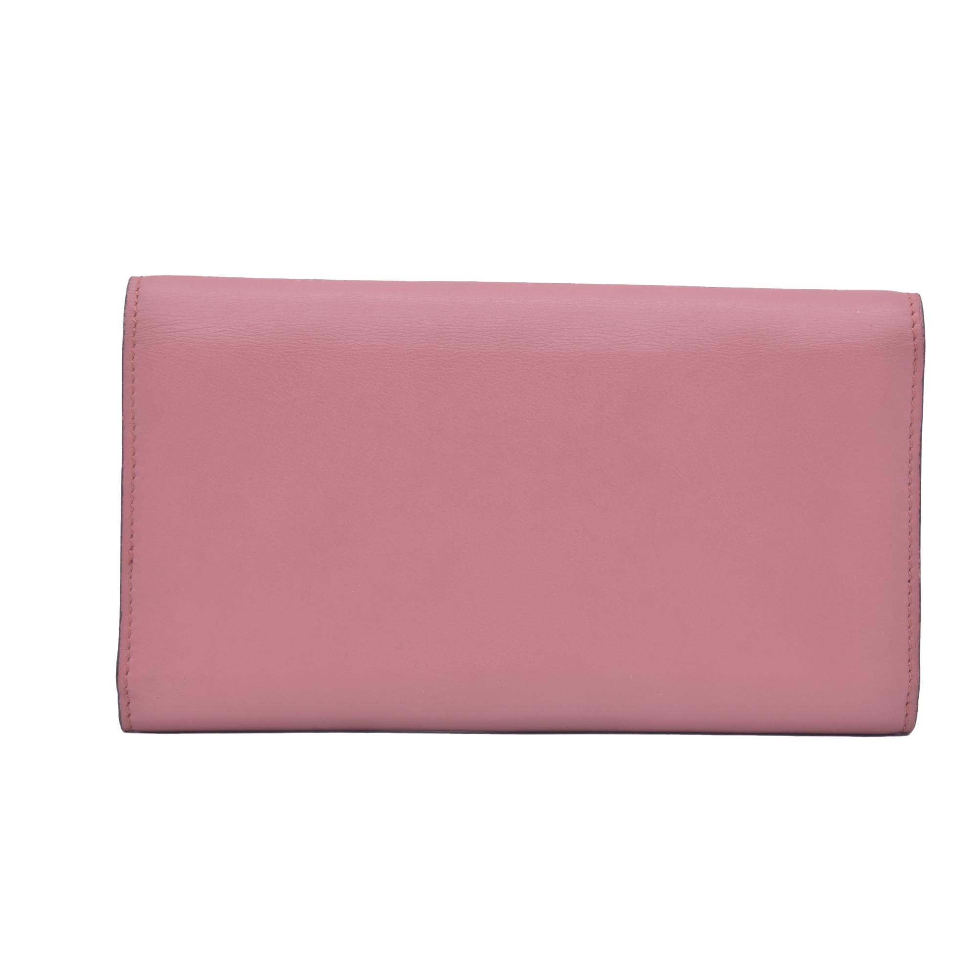 $595 GUCCI Dollar Calfskin Interlocking G Continental Wallet Pink CONSIGNMENT