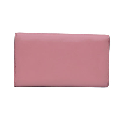 $595 GUCCI Dollar Calfskin Interlocking G Continental Wallet Pink CONSIGNMENT