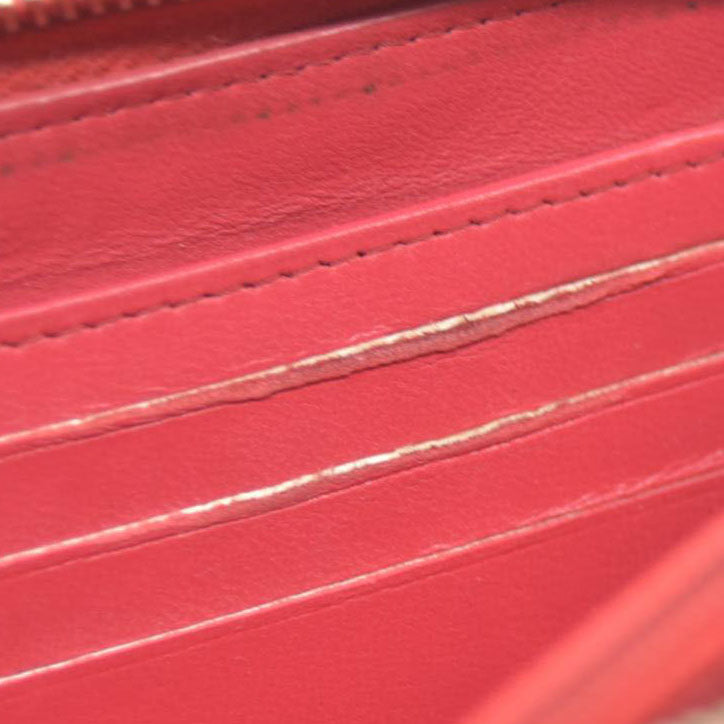 CHANEL Quilted Matelasse CC Logo Lambskin Zip Around Long Wallet Pink