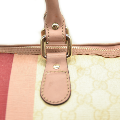 Gucci  GG Plus Monogram Web Stripe Medium Joy Boston Pink