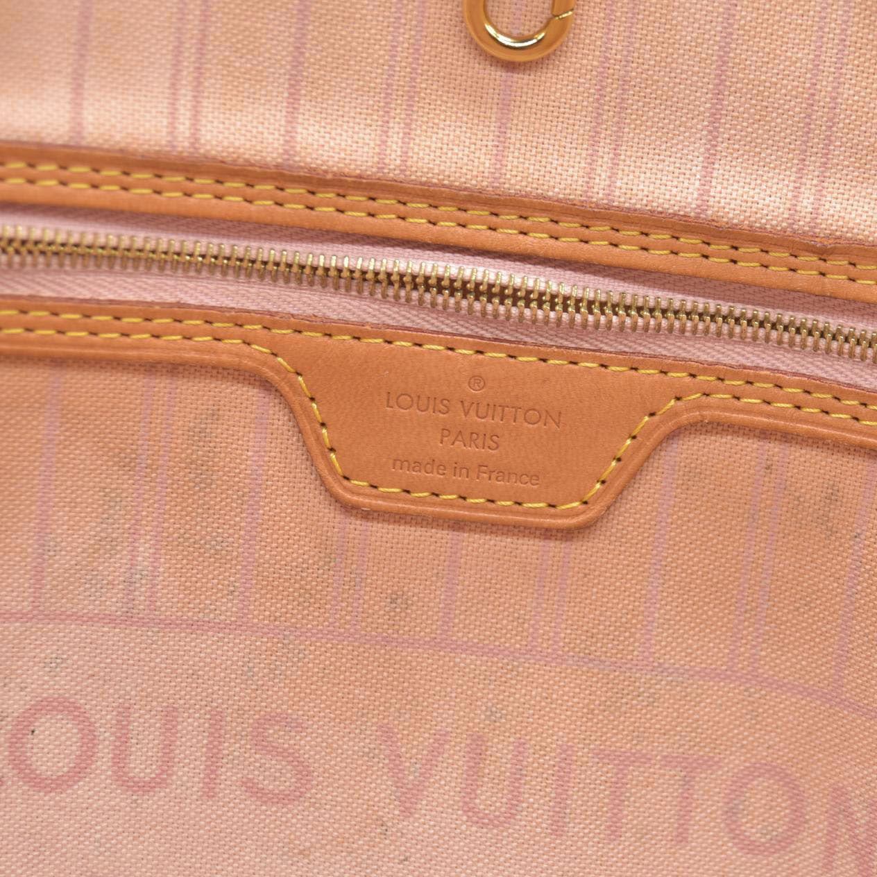$2200 Louis Vuttion Damier Azur Neverfull MM Rose Ballerine