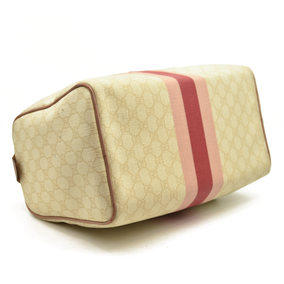 Gucci  GG Plus Monogram Web Stripe Medium Joy Boston Pink