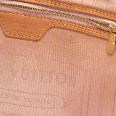 $2200 Louis Vuttion Damier Azur Neverfull MM Rose Ballerine