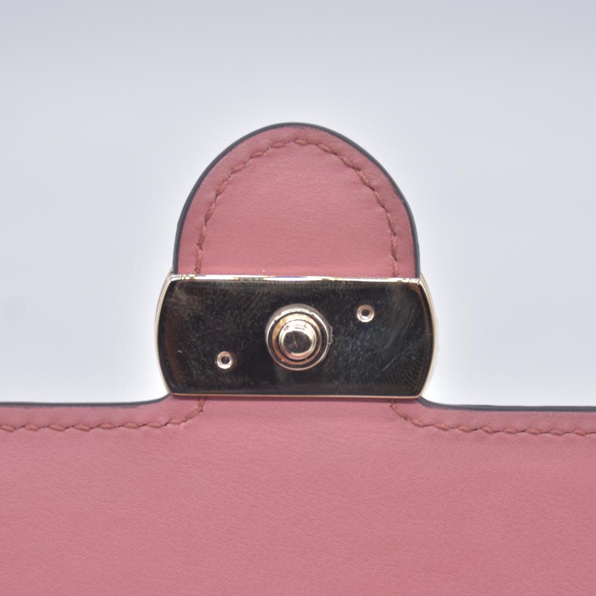 $595 GUCCI Dollar Calfskin Interlocking G Continental Wallet Pink CONSIGNMENT