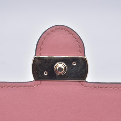 $595 GUCCI Dollar Calfskin Interlocking G Continental Wallet Pink CONSIGNMENT