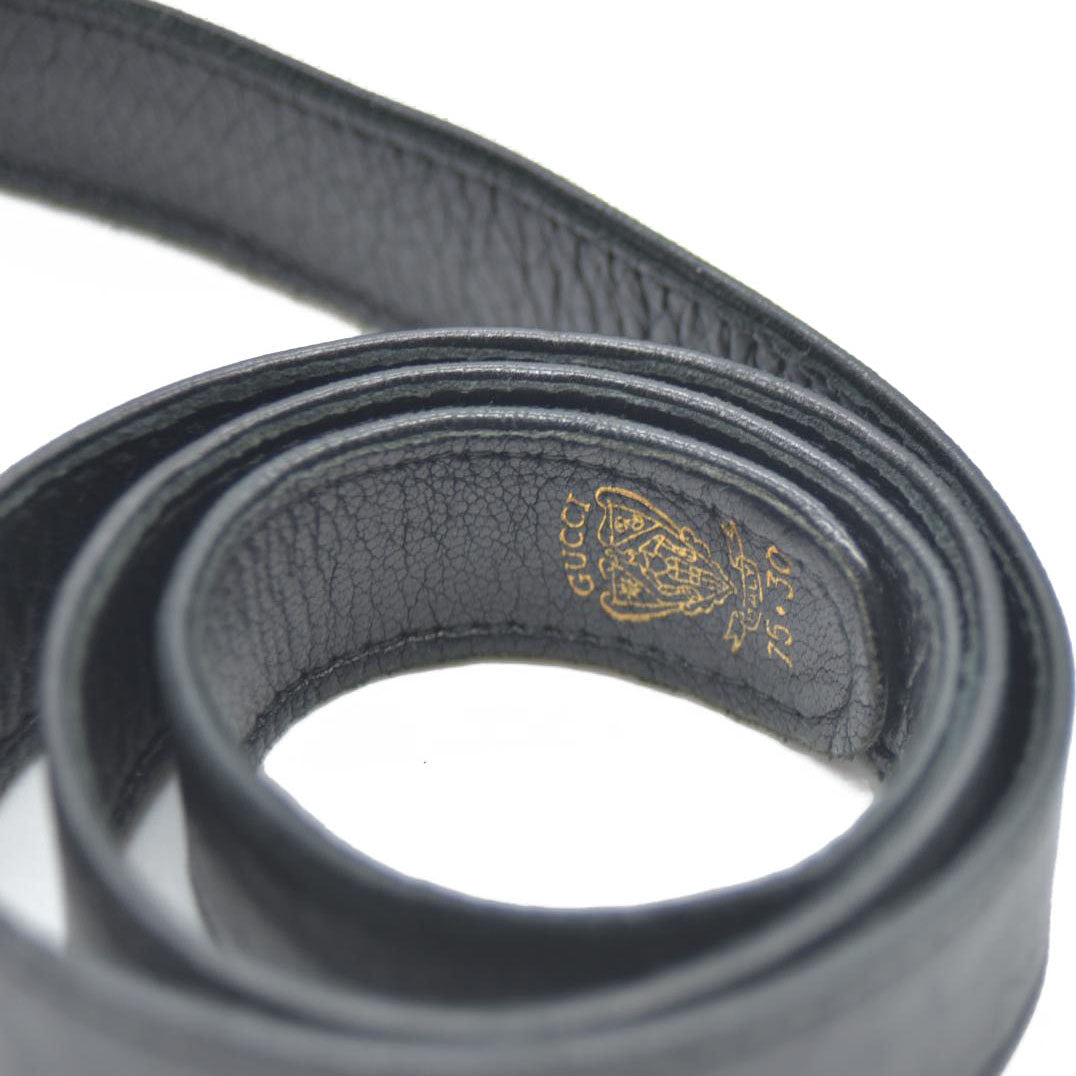 GUCCI Leather 75cm Women's Belt Black