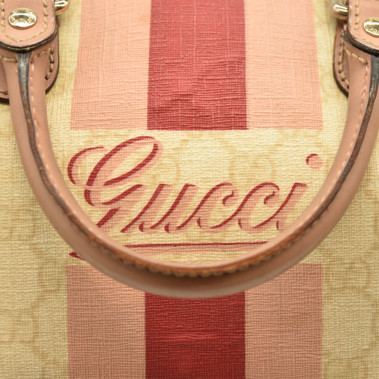 Gucci  GG Plus Monogram Web Stripe Medium Joy Boston Pink