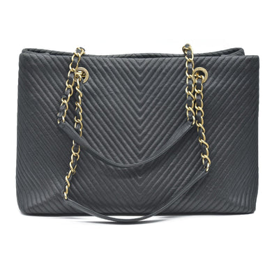 $4500 Chanel Large Surpique Chevron Tote