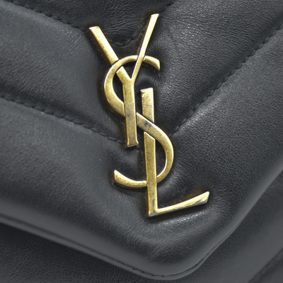 $1990 2021 Saint Laurent Calfskin Y Quilted Monogram Toy Loulou Crossbody Bag Black
