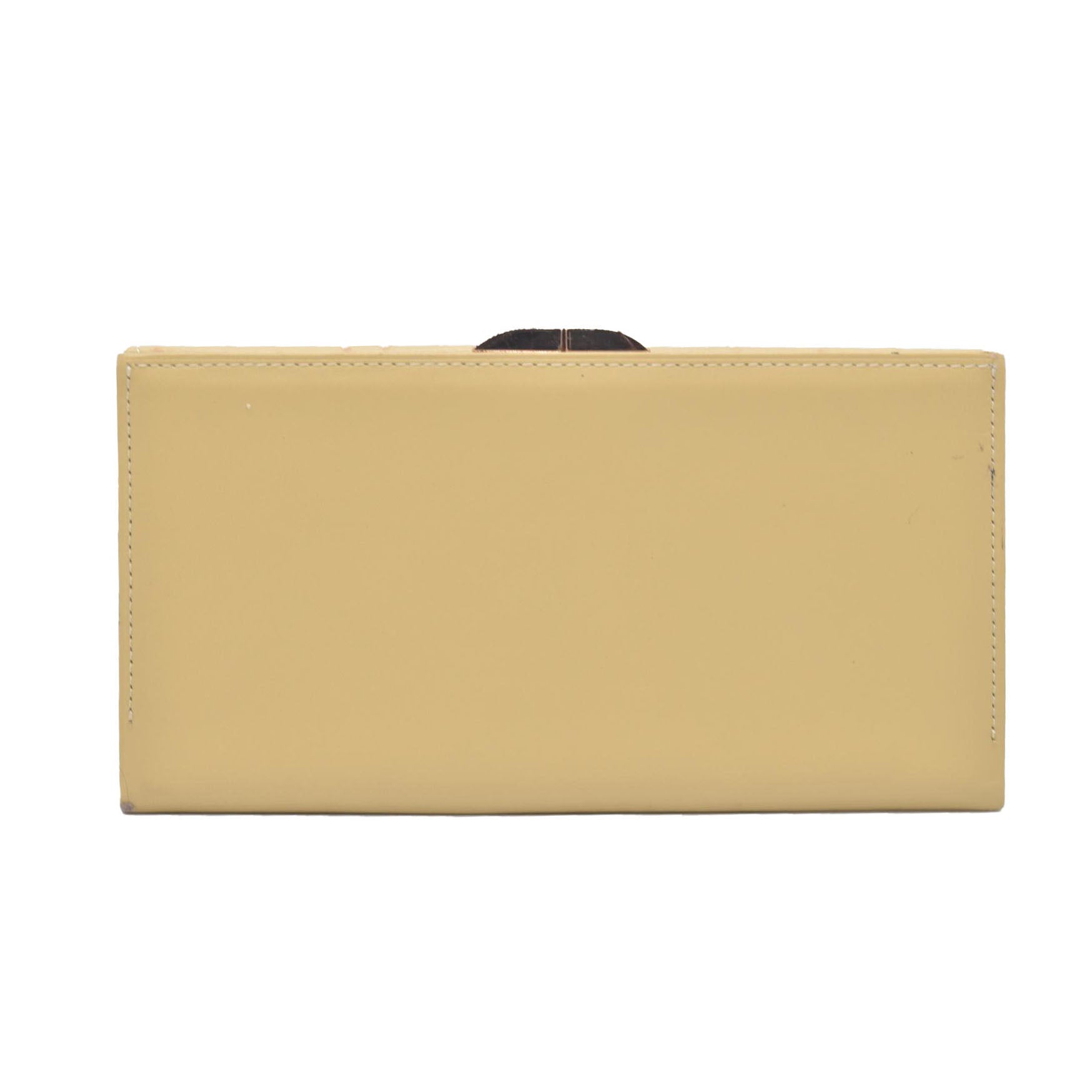 $590 Givenchy Yellow Ostrich-Effect Leather Clasp Wallet CONSIGNMENT