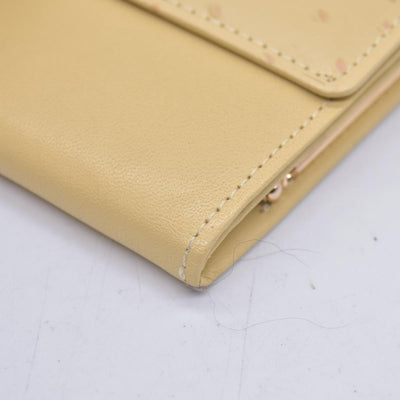 $590 Givenchy Yellow Ostrich-Effect Leather Clasp Wallet CONSIGNMENT