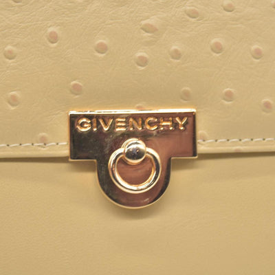 $590 Givenchy Yellow Ostrich-Effect Leather Clasp Wallet CONSIGNMENT