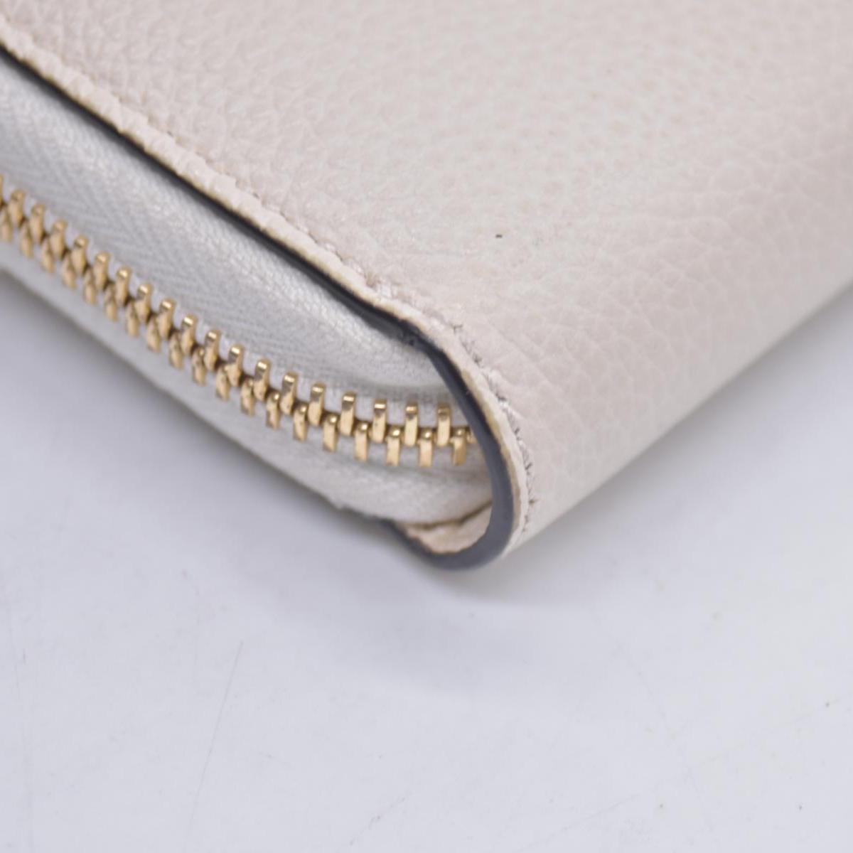 $890 GUCCI Calfskin Zumi Zip Around Wallet Off White CONSIGNMENT