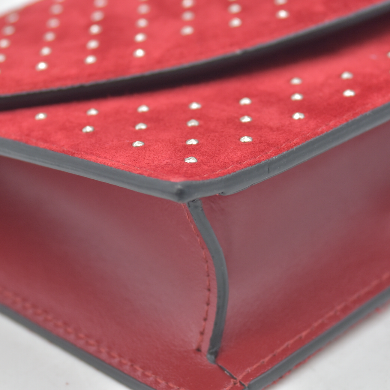 $1290 Christian Louboutin Loubi54 Clutch Red Suede Polka Dot Print