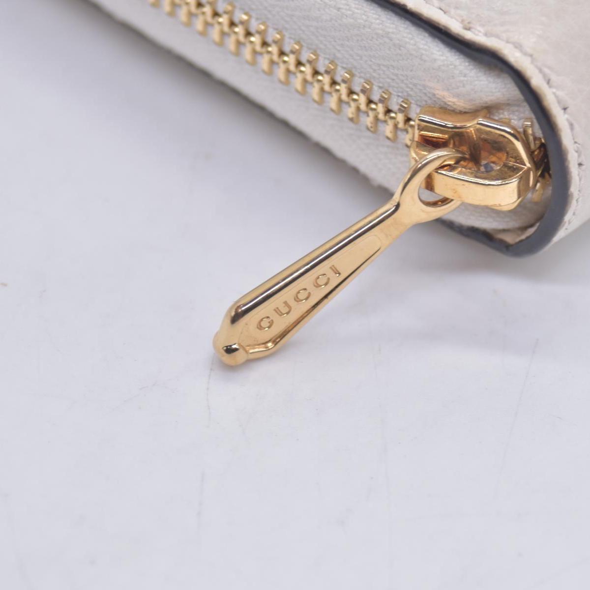 $890 GUCCI Calfskin Zumi Zip Around Wallet Off White CONSIGNMENT
